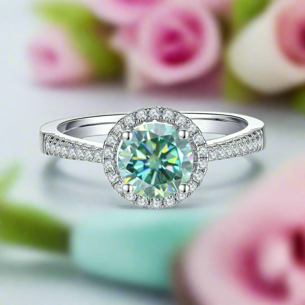 Classic 1.00 ct Round Delicate Halo Diamond Engagement Ring-Evani Jewelry