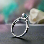 Classic 1.00 ct Round Green Diamond Engagement Ring-Evani Naomi Jewelry
