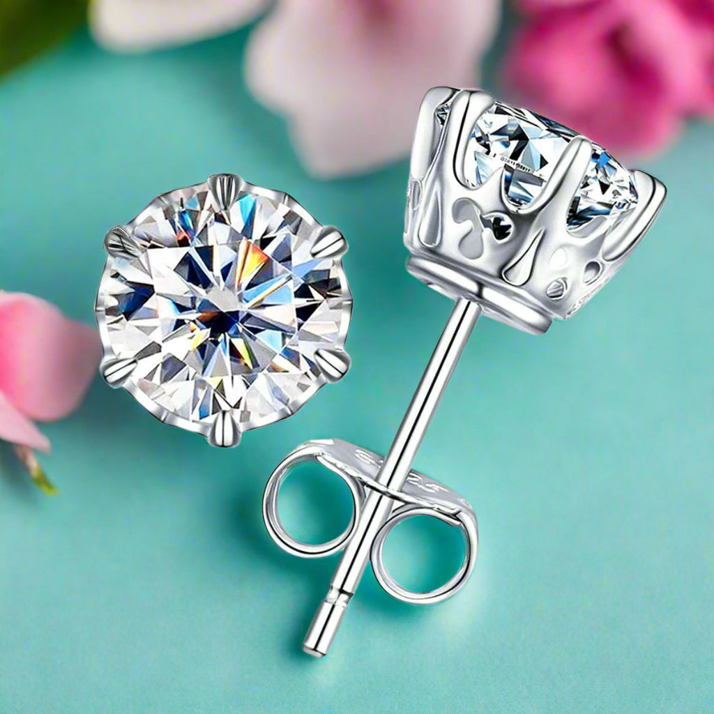 Classic 1.0ct Diamond Stud Earrings in White Gold-Evani Naomi Jewelry