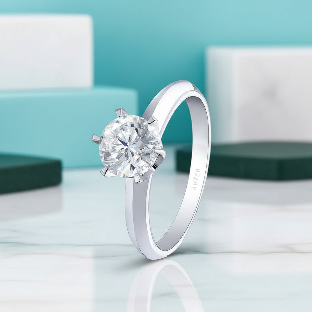 Classic 1ct Round Cut Diamond Engagement Ring-Evani Jewelry