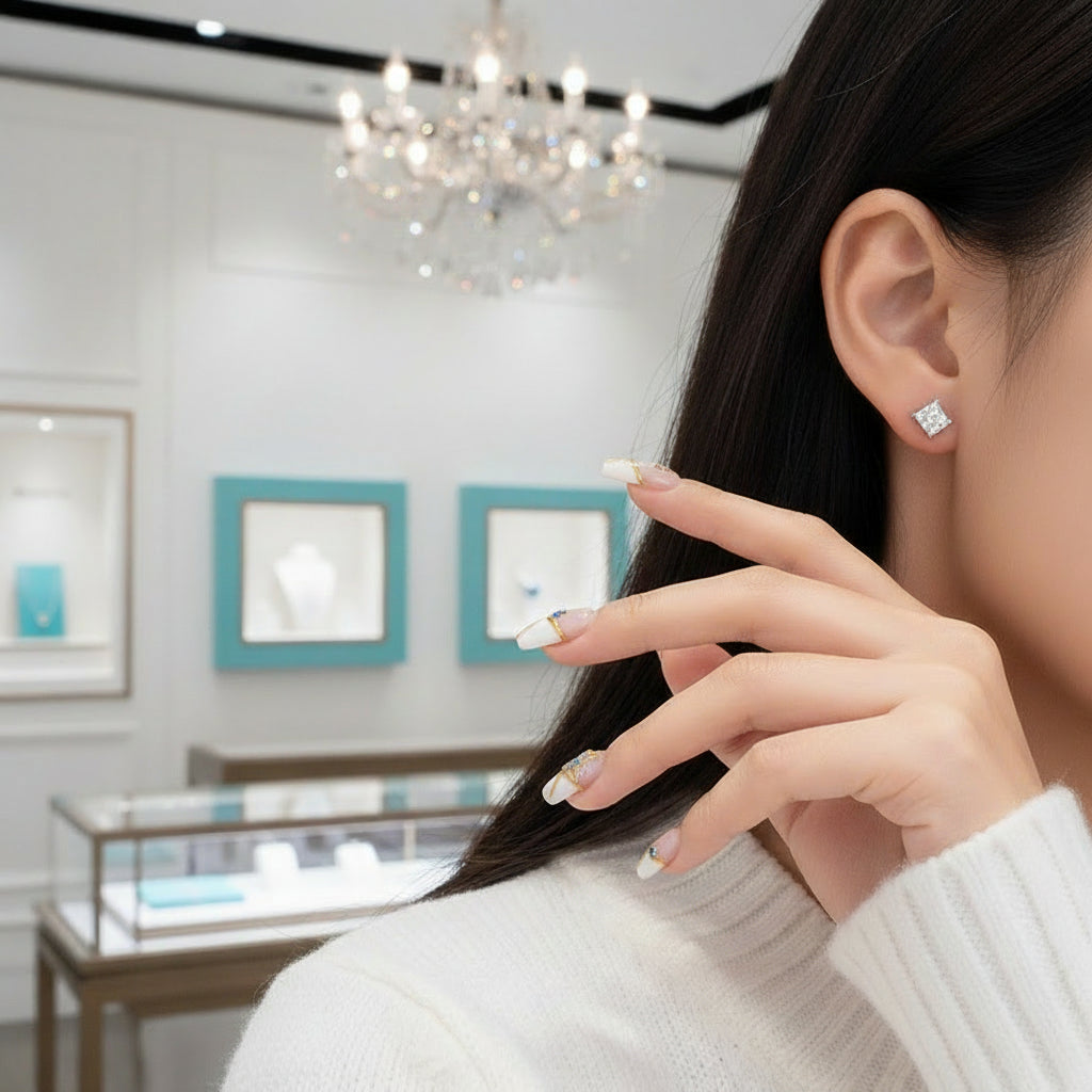 Classic 2.00 ct Princess Cut Diamond Stud Earrings-Evani Jewelry