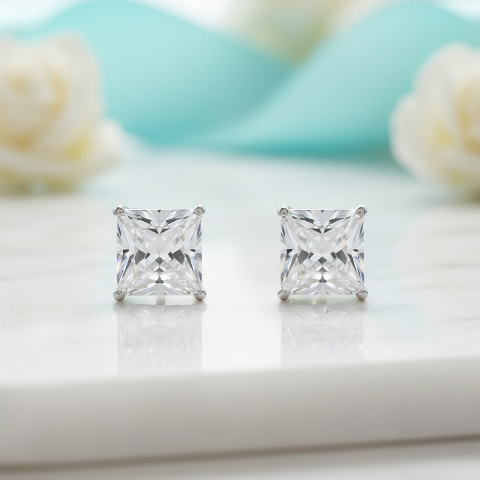 Classic 2.00 ct Princess Cut Diamond Stud Earrings-Evani Jewelry