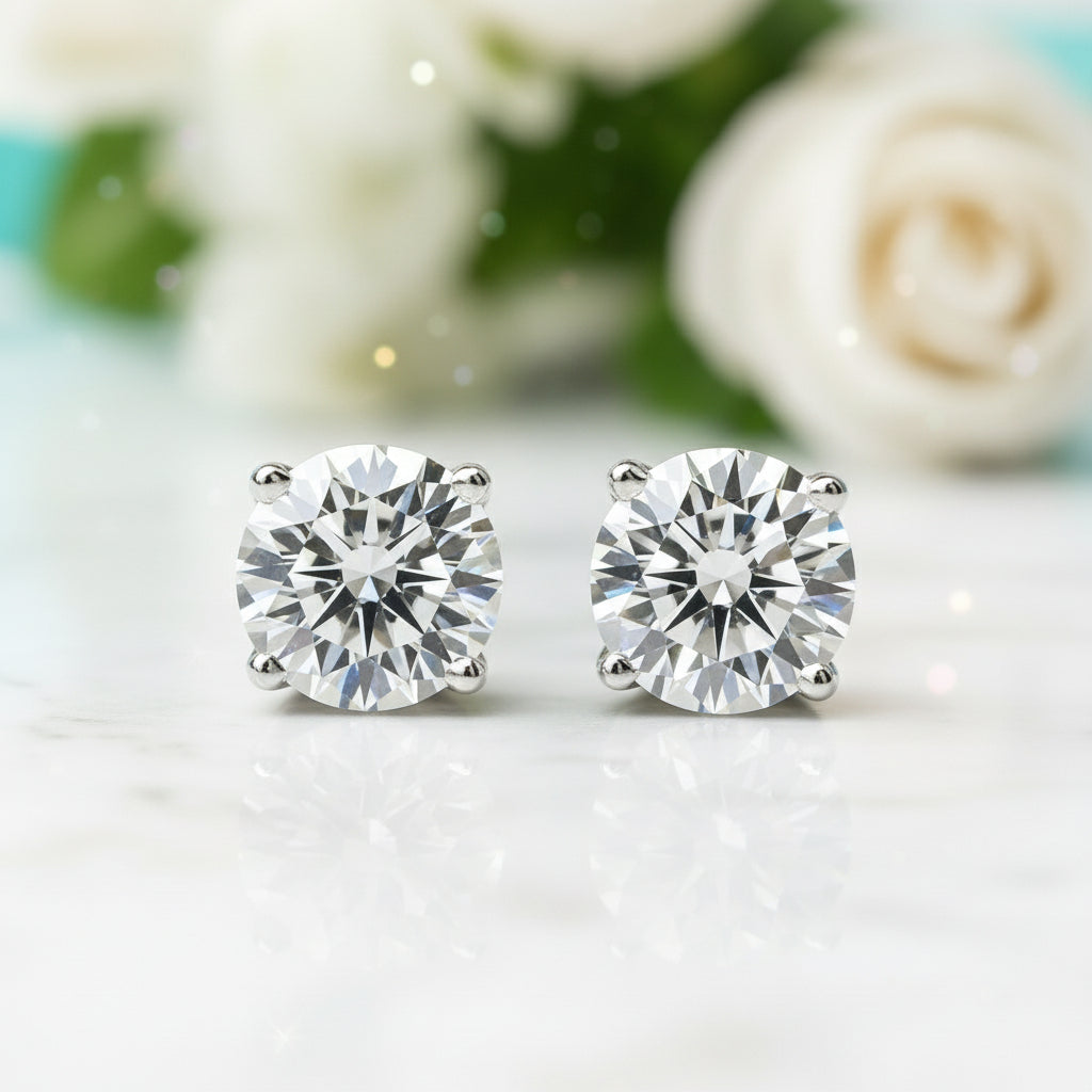 Classic 2.00 ct Round Cut Diamond Stud Earrings-Evani Jewelry