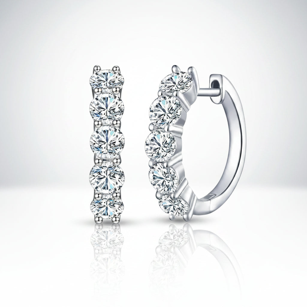Classic 3ct Diamond Hoop Earrings-Evani Jewelry