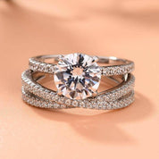 Classic 4 Prong Round Cut 2.0ct Diamond Bridal Set-Evani Naomi Jewelry