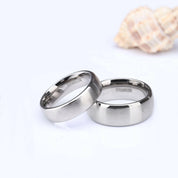 Classic Brushed Domed Titanium Unisex Wedding Band-Evani Naomi Jewelry