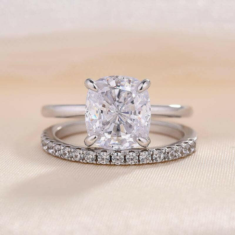 Classic Cushion Cut 3.0 ct Diamond Bridal Set-Evani Naomi Jewelry