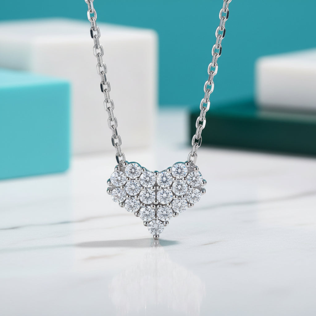 Classic Diamond Heart Jewelry Set-Evani Jewelry