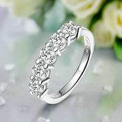 Classic Five Round Diamond Wedding Band-Evani Naomi Jewelry