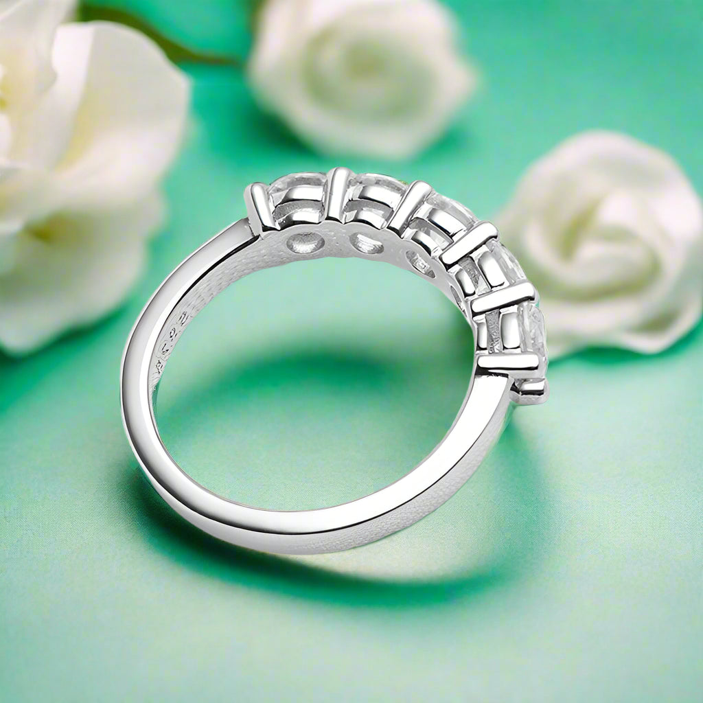 Classic Five Round Diamond Wedding Band-Evani Naomi Jewelry
