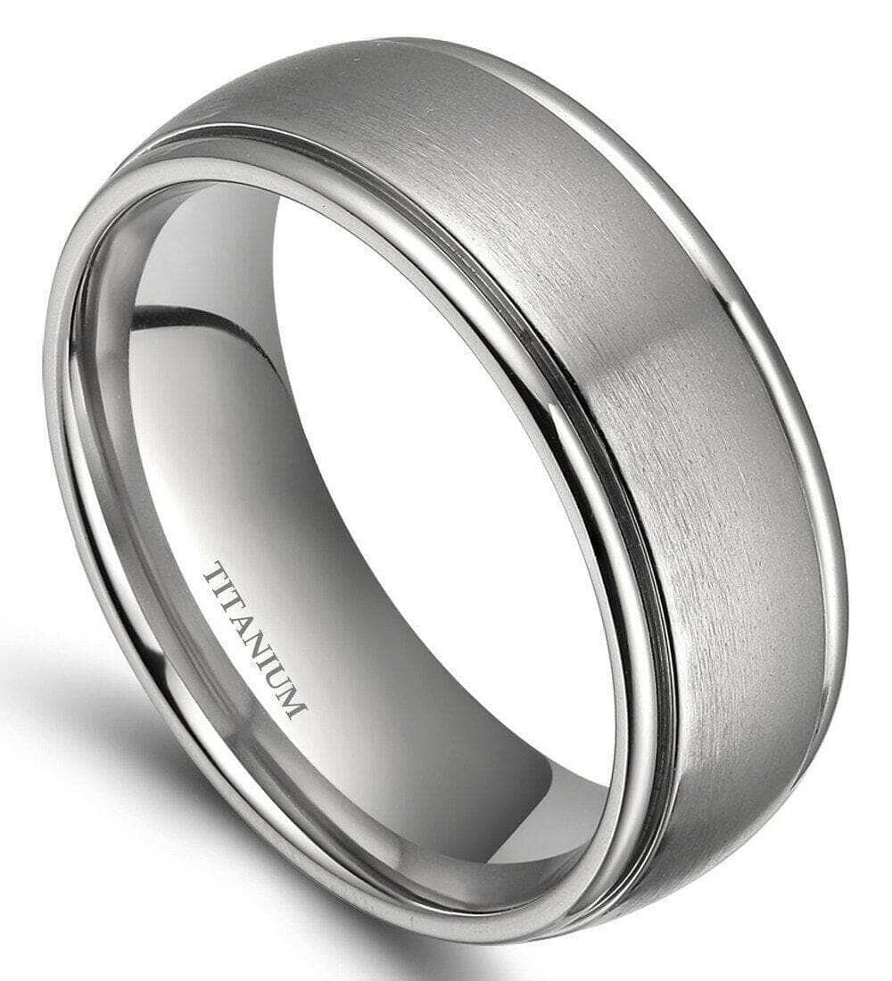 Classic Matte Men's Titanium Wedding Band-Evani Naomi Jewelry