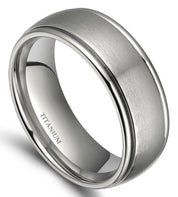 Classic Matte Men's Titanium Wedding Band-Evani Naomi Jewelry