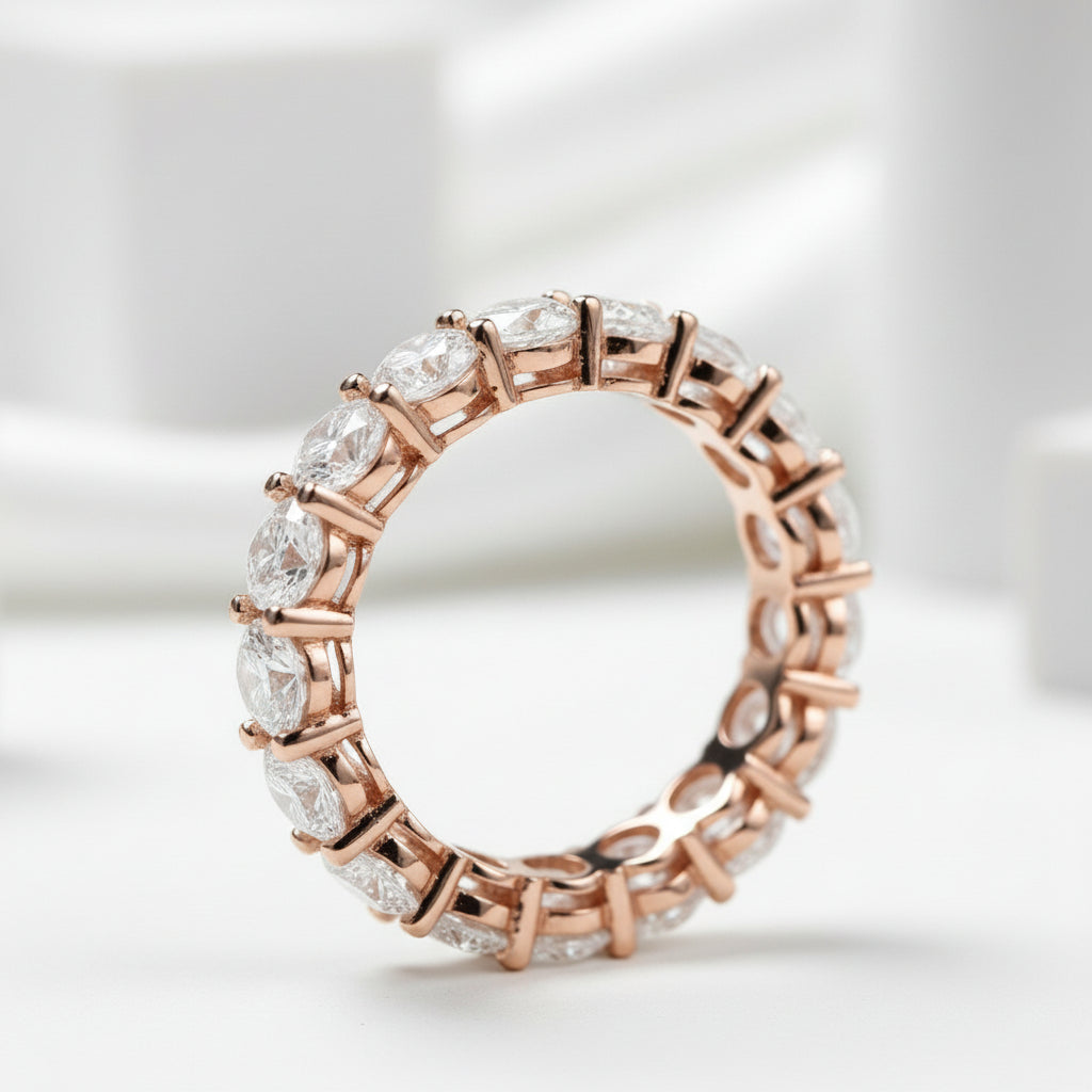 8.5ct Classic Oval Cut Diamond Wedding Band-Evani Jewelry