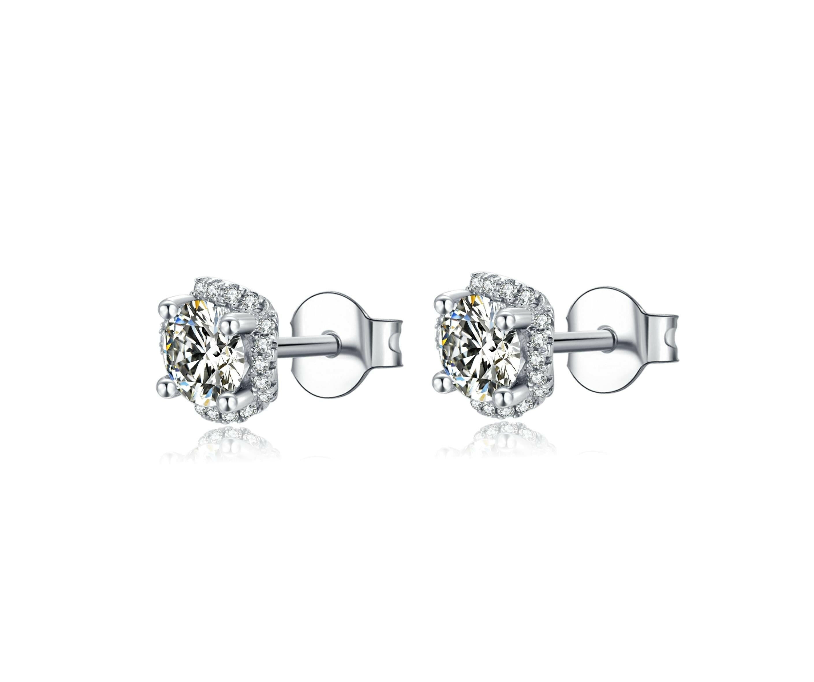 Classic Round 1.0 ct Diamond Stud Earrings-Evani Naomi Jewelry