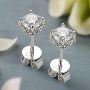 Classic Round 1.0 ct Diamond Stud Earrings-Evani Naomi Jewelry