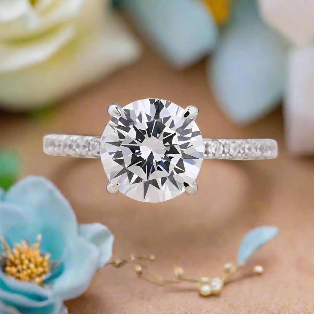 Classic Round Cut 2.0ct Diamond Bridal Set-Evani Naomi Jewelry