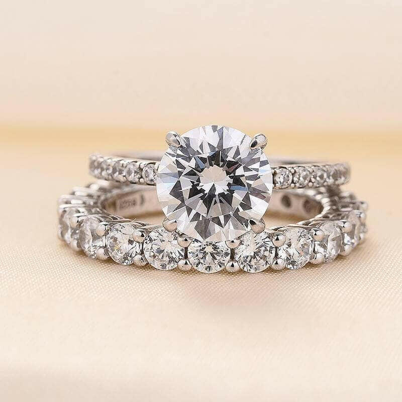 Classic Round Cut 2.0ct Diamond Bridal Set-Evani Naomi Jewelry