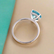 Classic Round Cut 3.5ct Light Aquamarine Blue Engagement Ring-Evani Naomi Jewelry