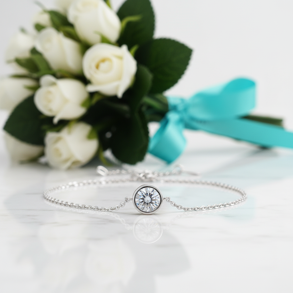 Classic Round Diamond Adjustable Bracelet-Evani Jewelry