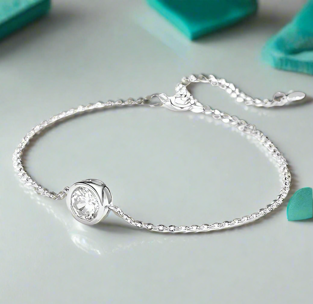 Classic Round Diamond Adjustable Bracelet-Evani Jewelry