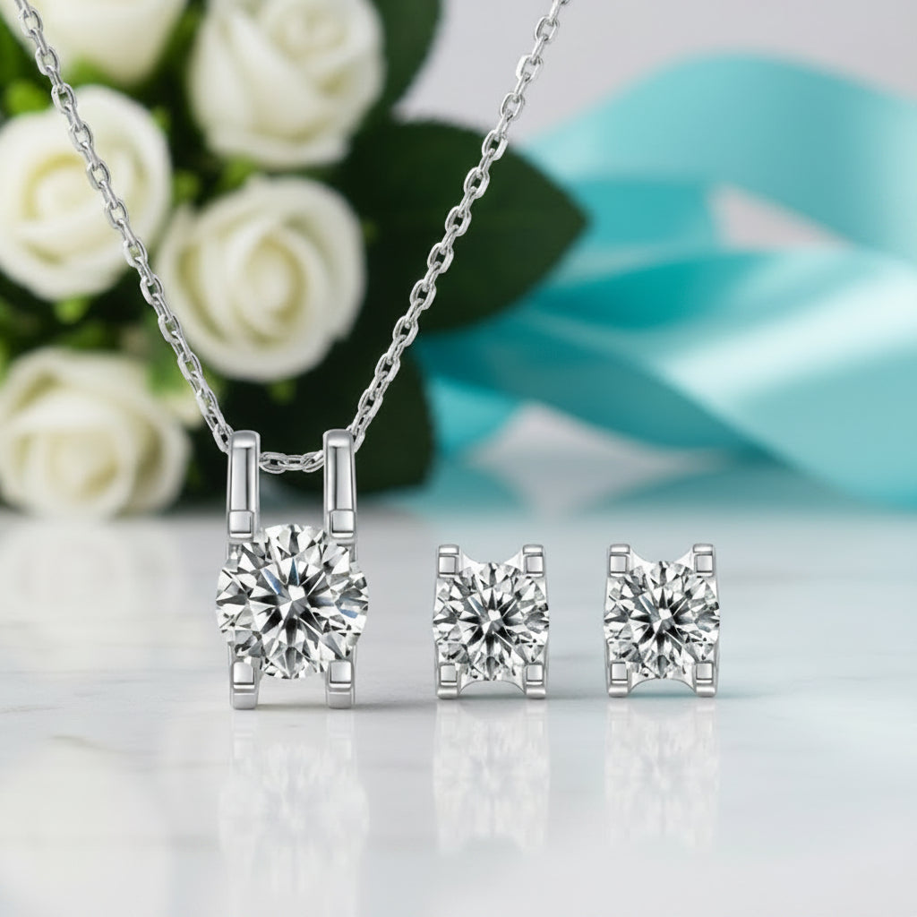 Classic Round Diamond Jewelry Set-Evani Jewelry