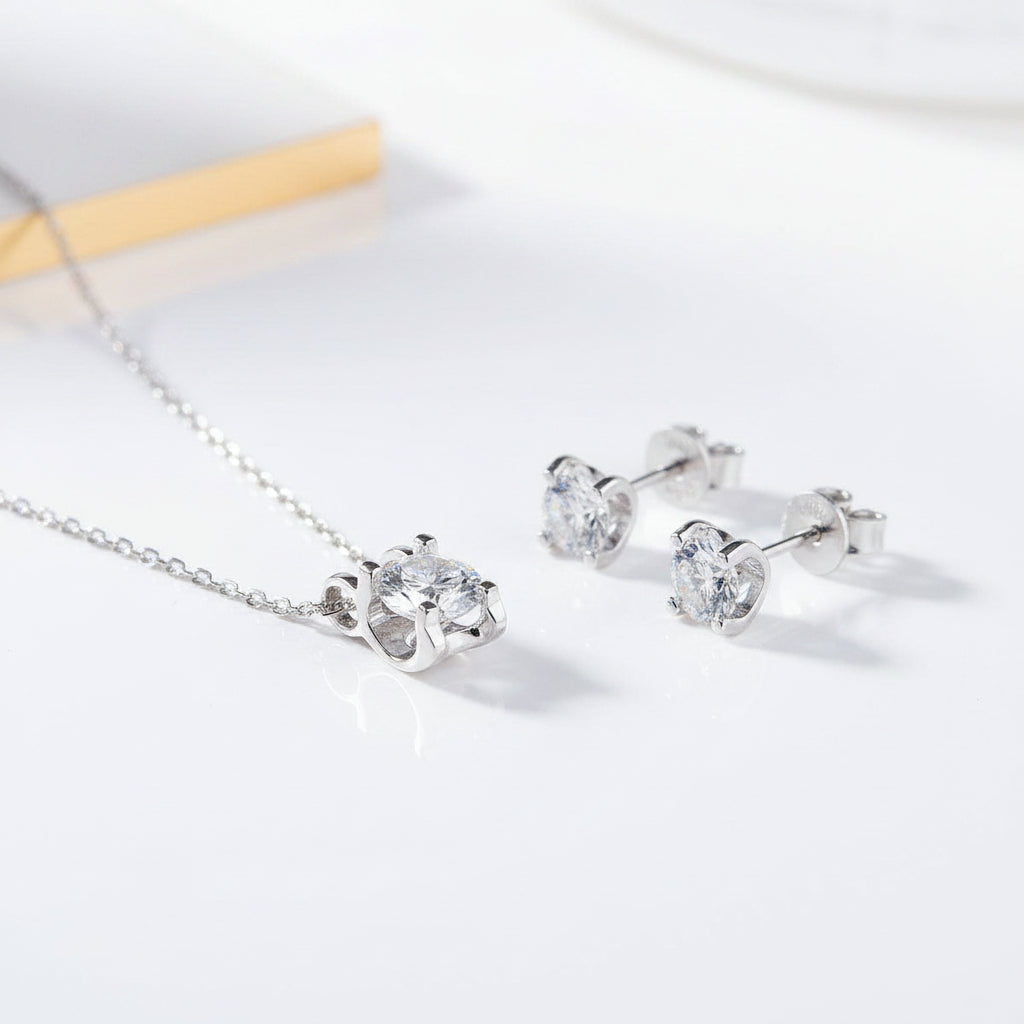 Classic Round Diamond Jewelry Set-Evani Jewelry
