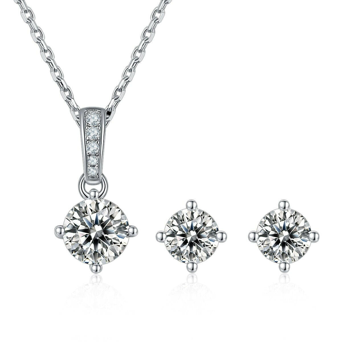 Classic Round Diamond Solitaire Jewelry Set-Evani Naomi Jewelry