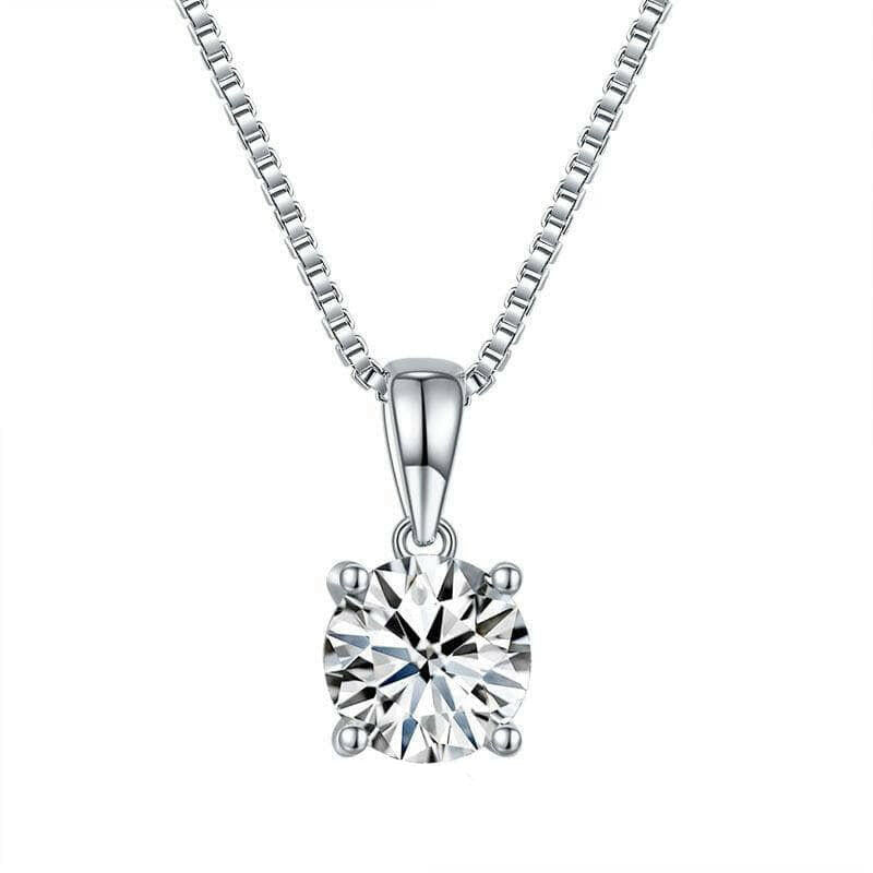 Classic Round-cut 1.0 ct Diamond Necklace-Evani Naomi Jewelry