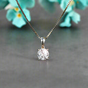 Classic Round-cut 1.0 ct Diamond Necklace-Evani Naomi Jewelry