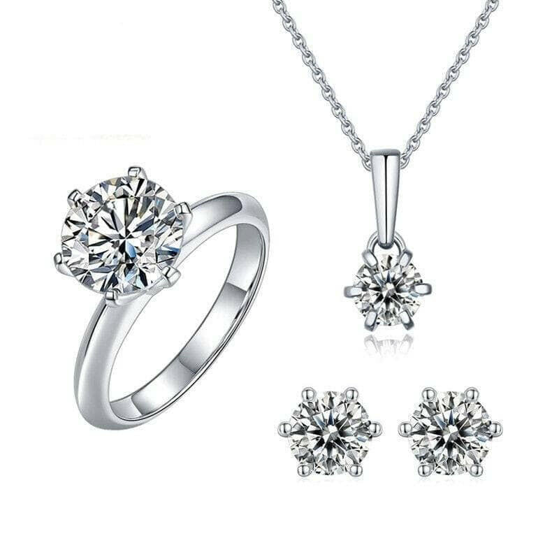 Classic Round-cut Diamond Jewelry Set-Evani Naomi Jewelry