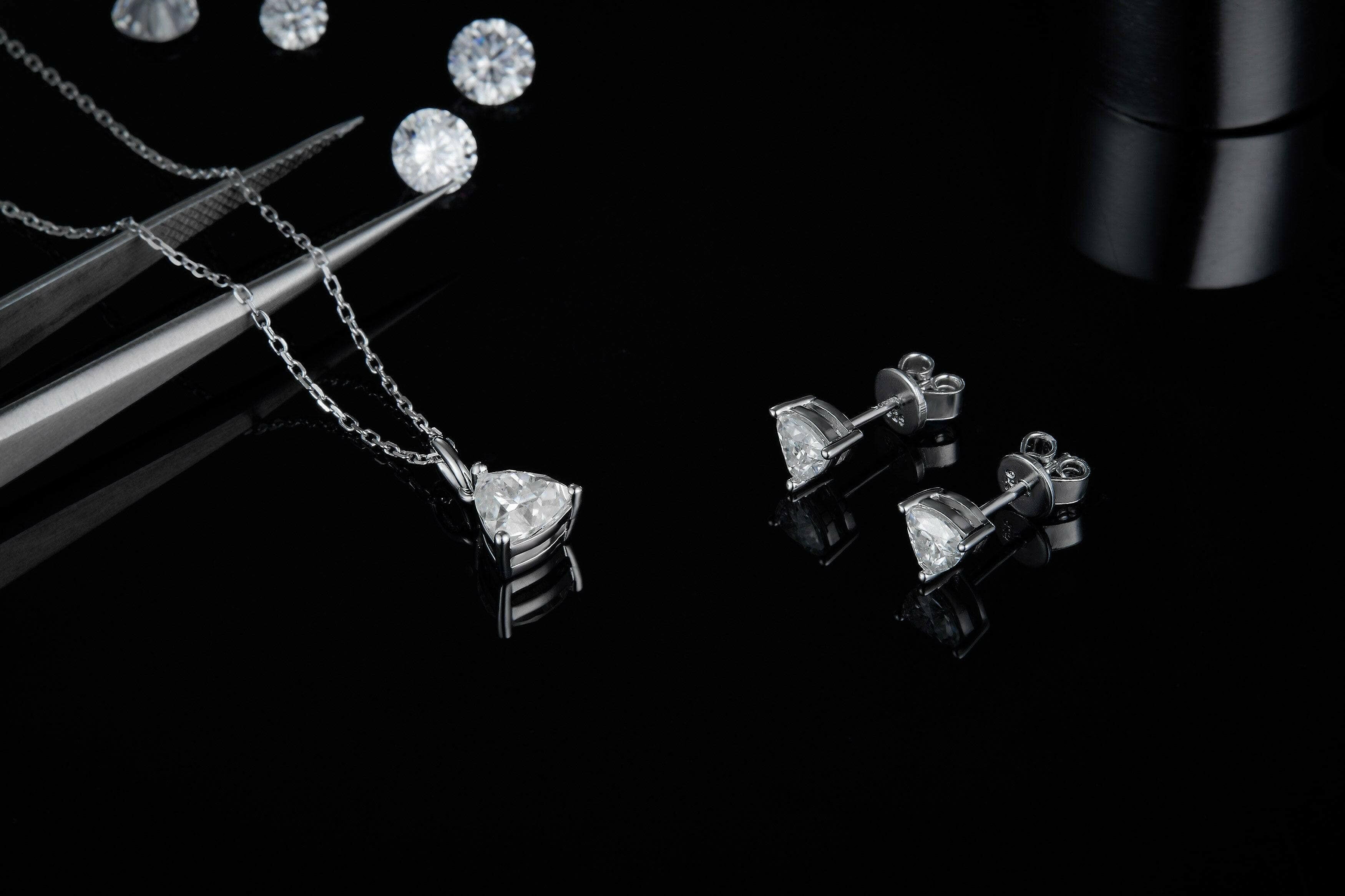 Classic Trillion-cut 1.0 ct Diamond Jewelry Set-Evani Naomi Jewelry