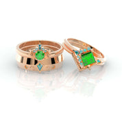 Cleric Ring Set- Video Game Inspired Rings in 14k White Gold-Evani Naomi Jewelry