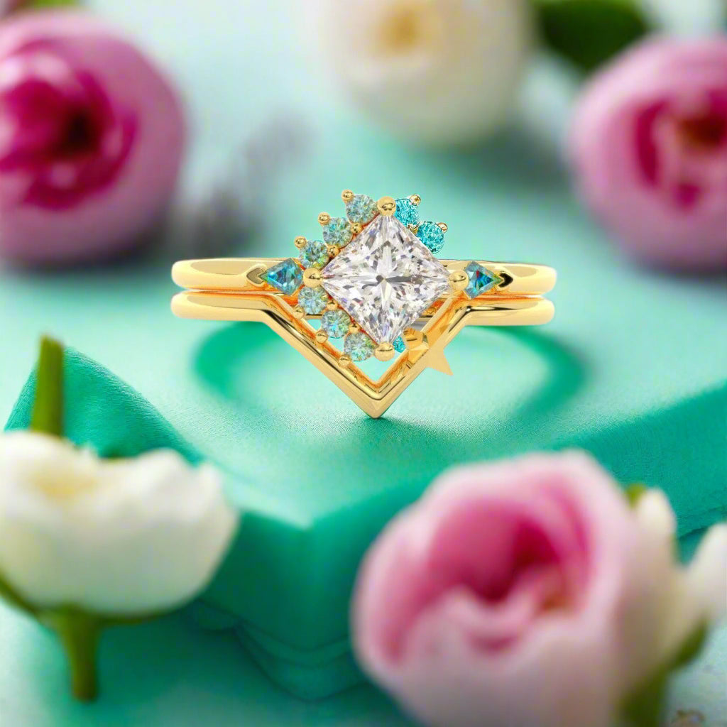 Cleric Ring Set- Video Game Inspired Rings in 14k White Gold-Evani Naomi Jewelry