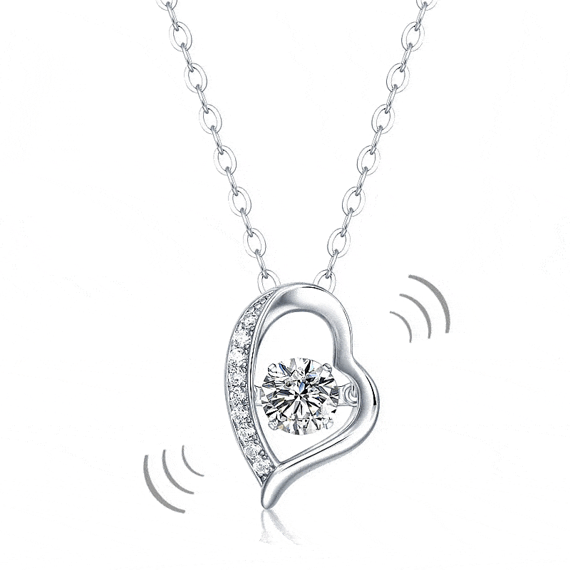 Dancing 0.5 ct Diamond Heart Shaped Necklace-Evani Naomi Jewelry