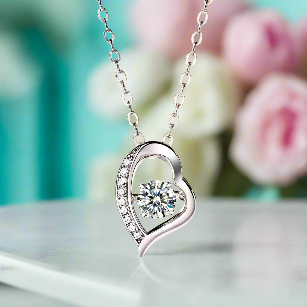 Dancing 0.5 ct Diamond Heart Shaped Necklace-Evani Naomi Jewelry