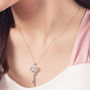 Dancing 1.0 ct Diamond Key Shaped Necklace-Evani Naomi Jewelry
