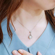 Dancing 1.0 ct Diamond Tear Drop Shaped Necklace-Evani Naomi Jewelry