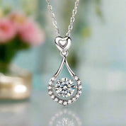 Dancing 1.0 ct Diamond Tear Drop Shaped Necklace-Evani Naomi Jewelry