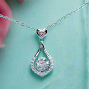 Dancing 1.0 ct Diamond Tear Drop Shaped Necklace-Evani Naomi Jewelry