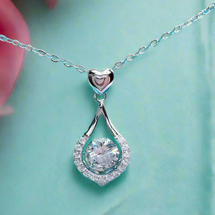 Dancing 1.0 ct Diamond Tear Drop Shaped Necklace-Evani Naomi Jewelry
