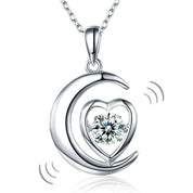 Dancing Diamond Heart & Moon Necklace-Evani Naomi Jewelry