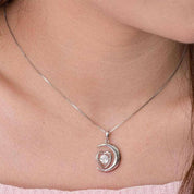 Dancing Diamond Heart & Moon Necklace-Evani Naomi Jewelry