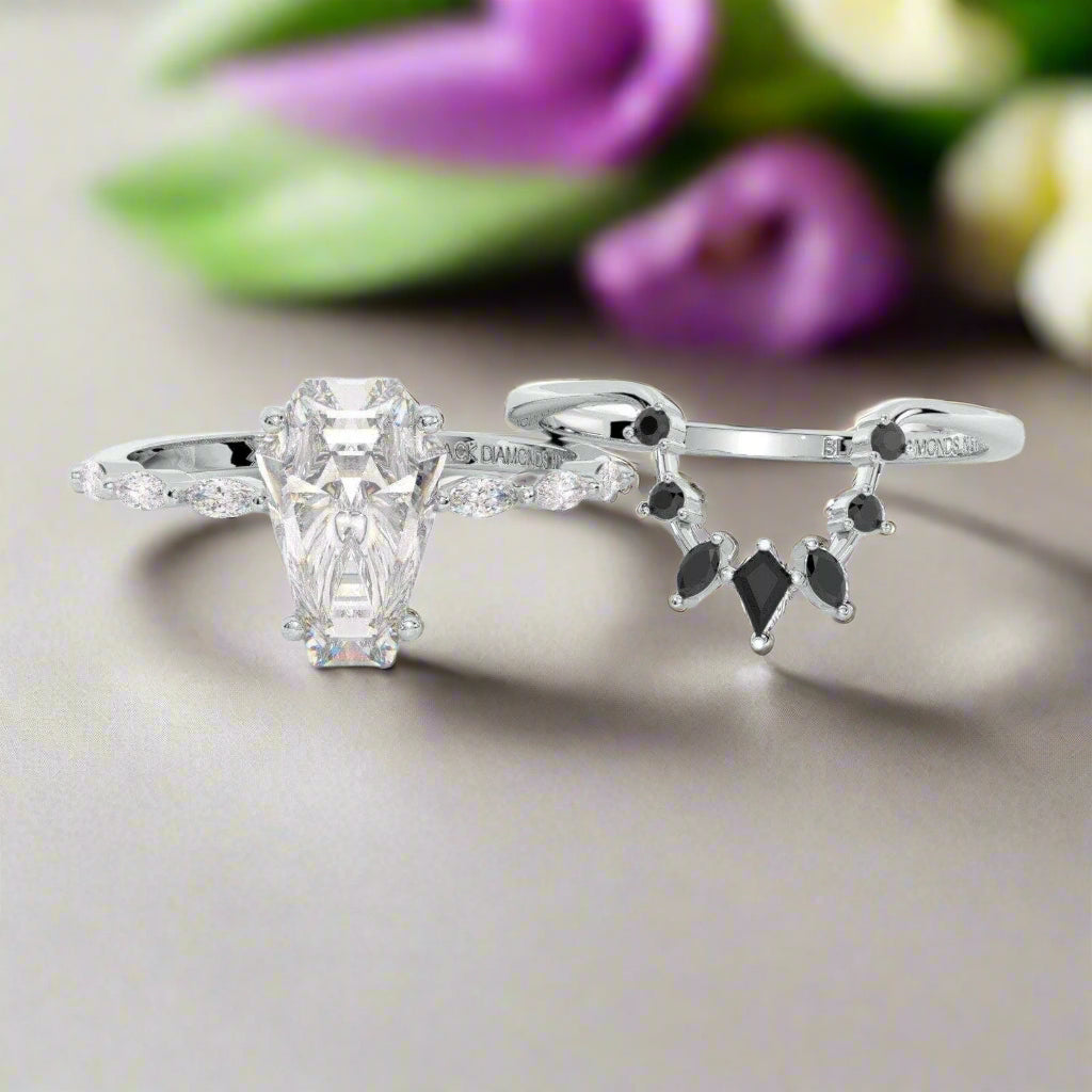 Devoted To You Gothic Rings in 14k Limited Coffin Cut Diamond-Evani Naomi Jewelry