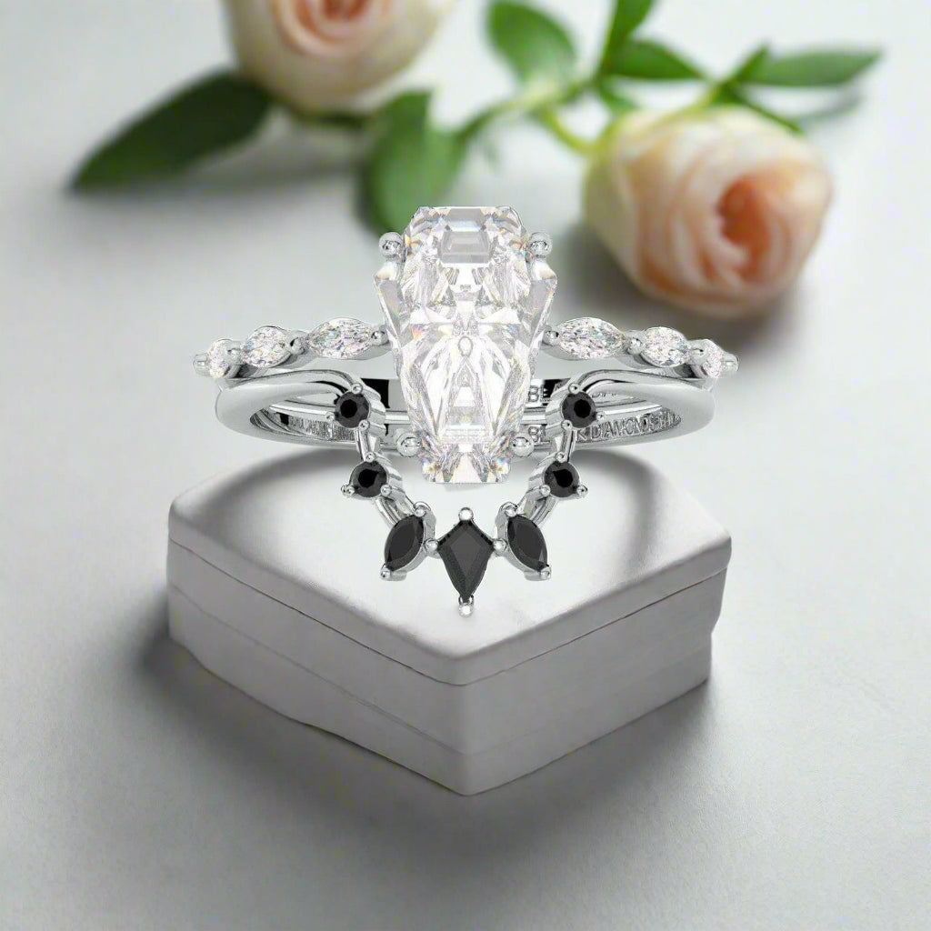 Devoted To You Gothic Rings in 14k Limited Coffin Cut Diamond-Evani Naomi Jewelry