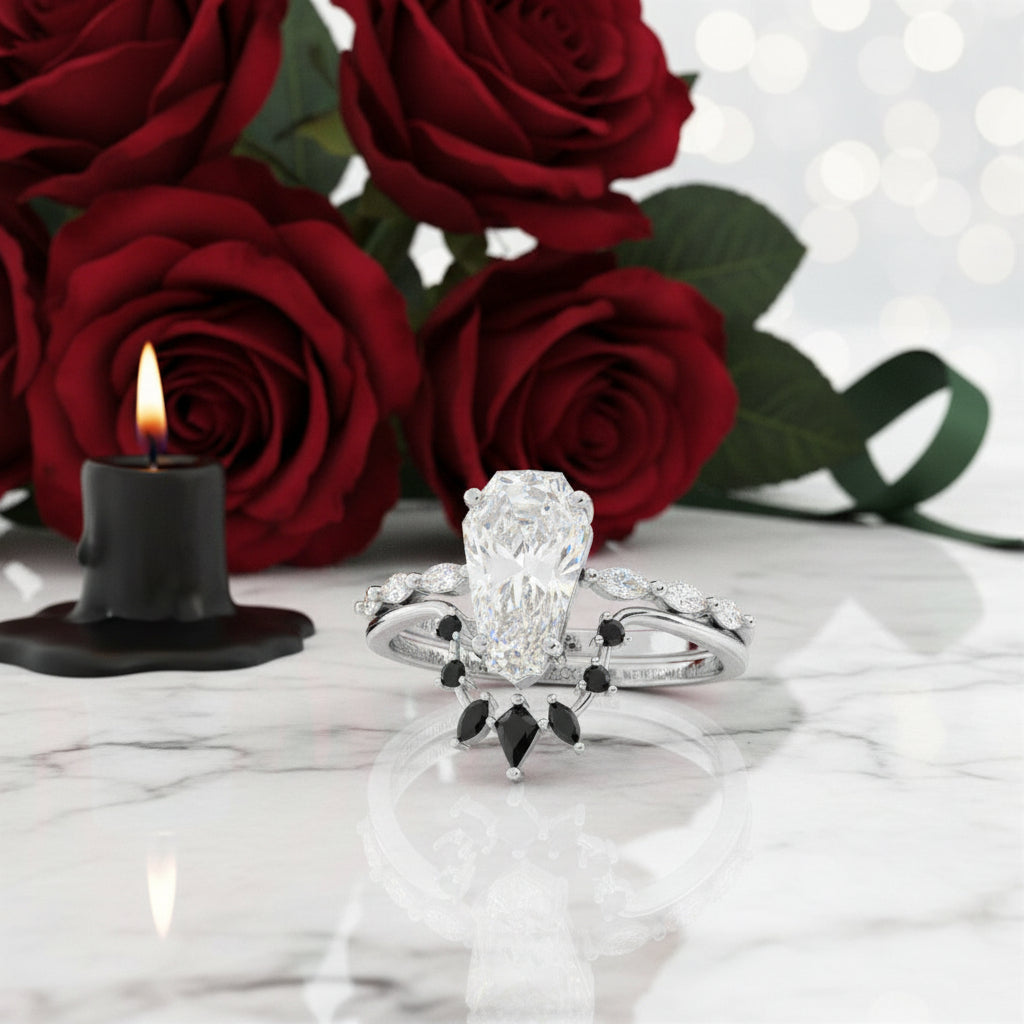 Devoted To You Gothic Rings in 14k Limited Coffin Cut Diamond-Evani Jewelry