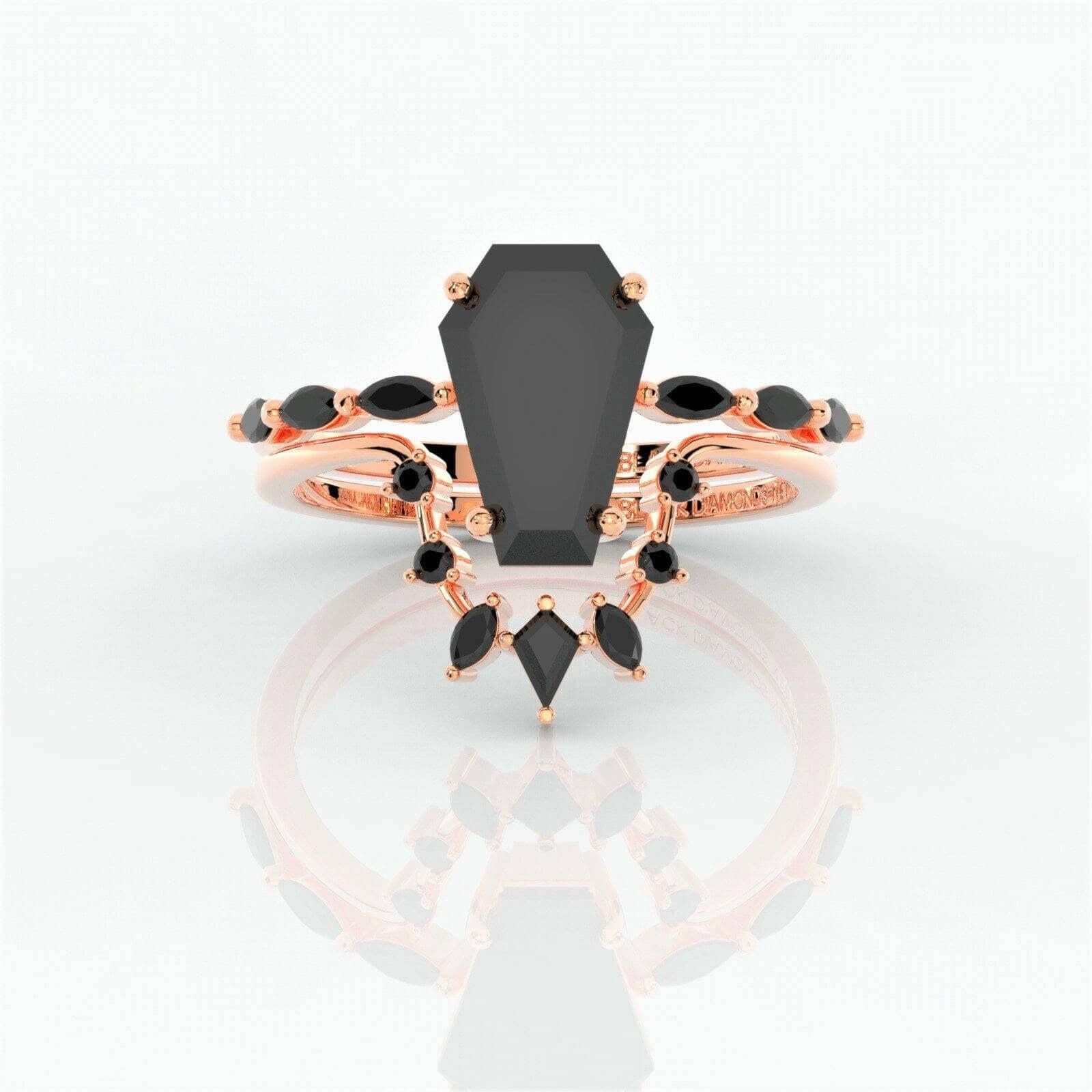 Devoted To You Gothic Rings in 14k Limited Coffin Cut Diamond-Evani Naomi Jewelry