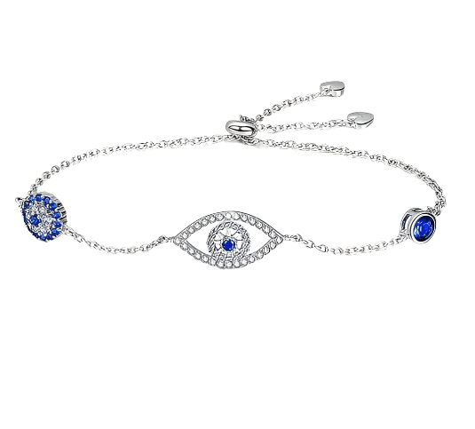 Diamond Blue Eye Bolo Bracelet-Evani Naomi Jewelry