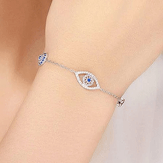 Diamond Blue Eye Bolo Bracelet-Evani Naomi Jewelry