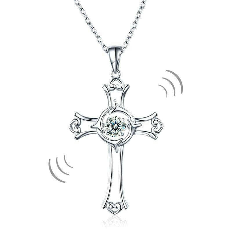 Diamond Heart & Cross Necklace-Evani Naomi Jewelry