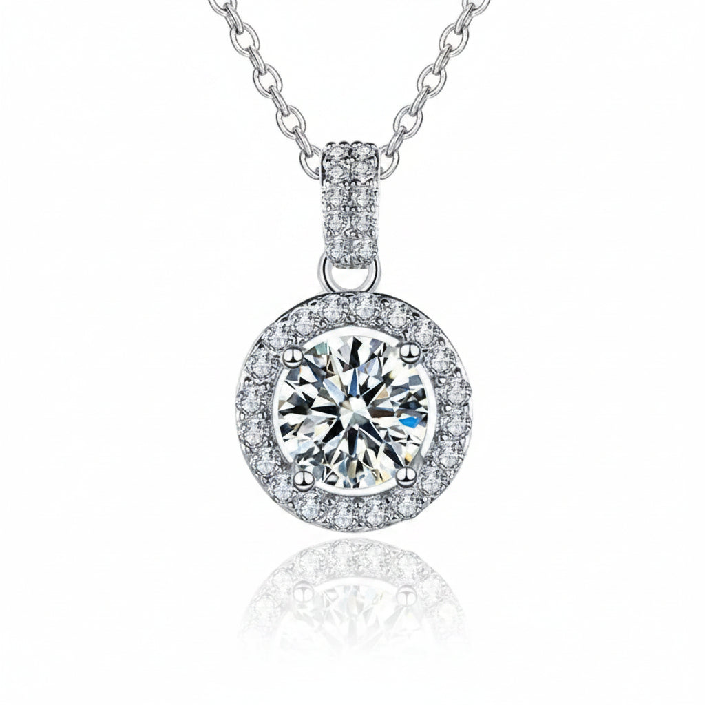 Elegant 1.0 ct Round-cut Diamond Necklace-Evani Jewelry